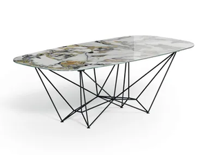 FIL8 FISSO - Oval ceramic table _ Ozzio Italia